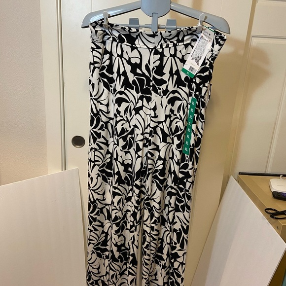 Three Dots Black & White Abstract Print Wide-Leg Pants – XL (NWT) - Picture 2 of 6